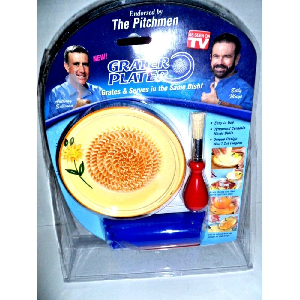 Grater Plater Grates & Serves Same Dish Bonus Garlic Peeler NIP As Seen on TV